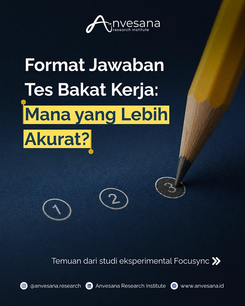 Sampul artikel Focusync tentang pilihan format jawaban tes bakat kerja