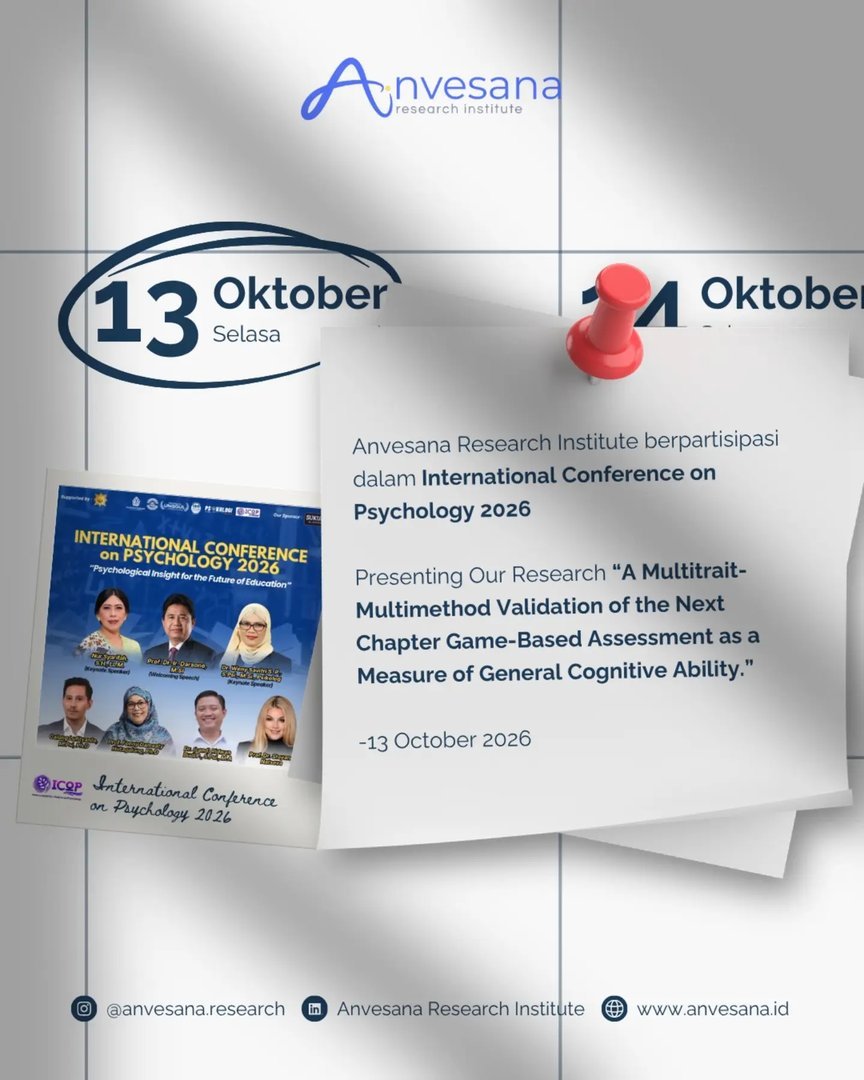 Unggahan Anvesana tentang partisipasi di International Conference on Psychology 2026